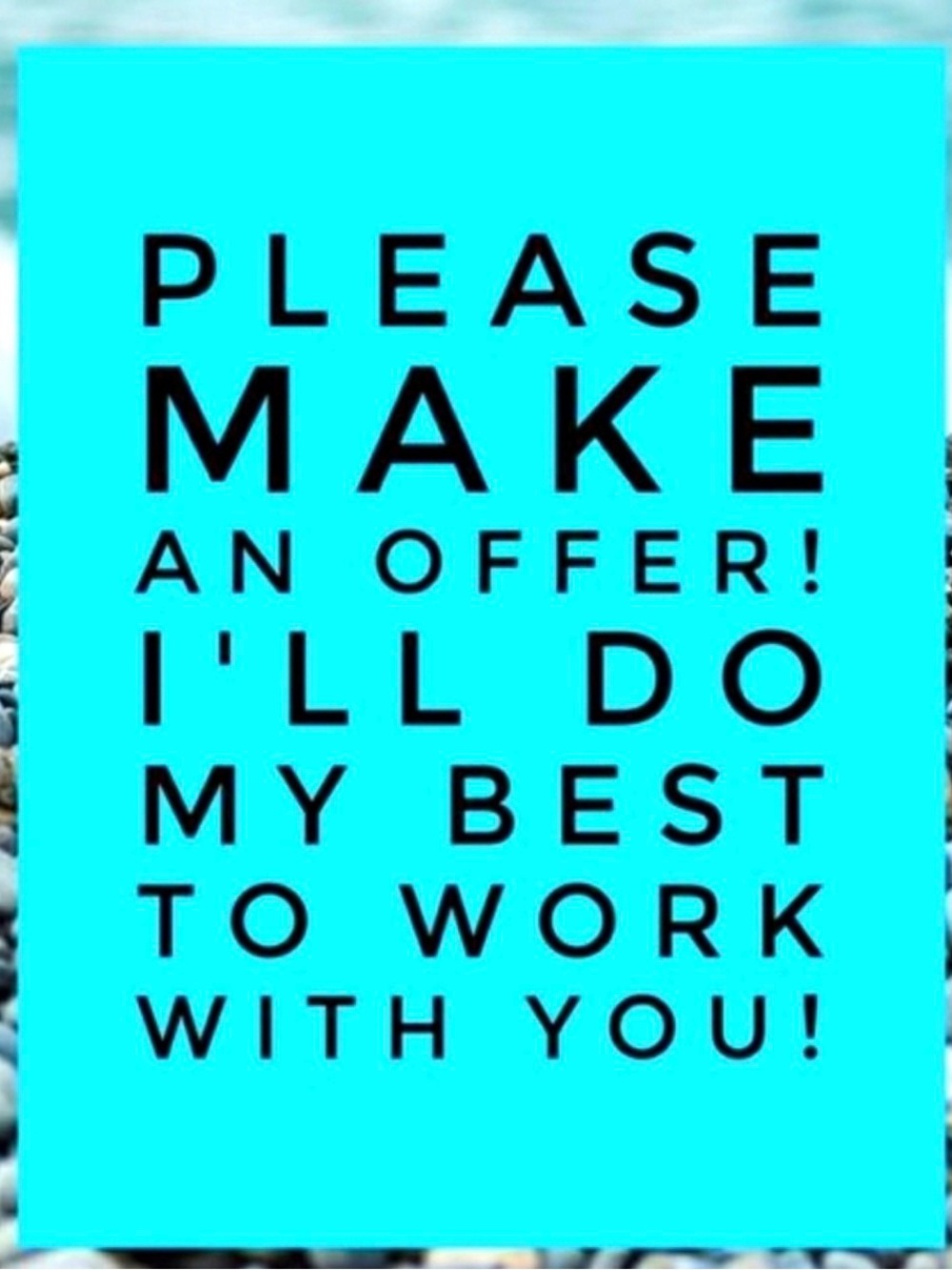 Turquoise 'Please Make An Offer' Decorative Sign